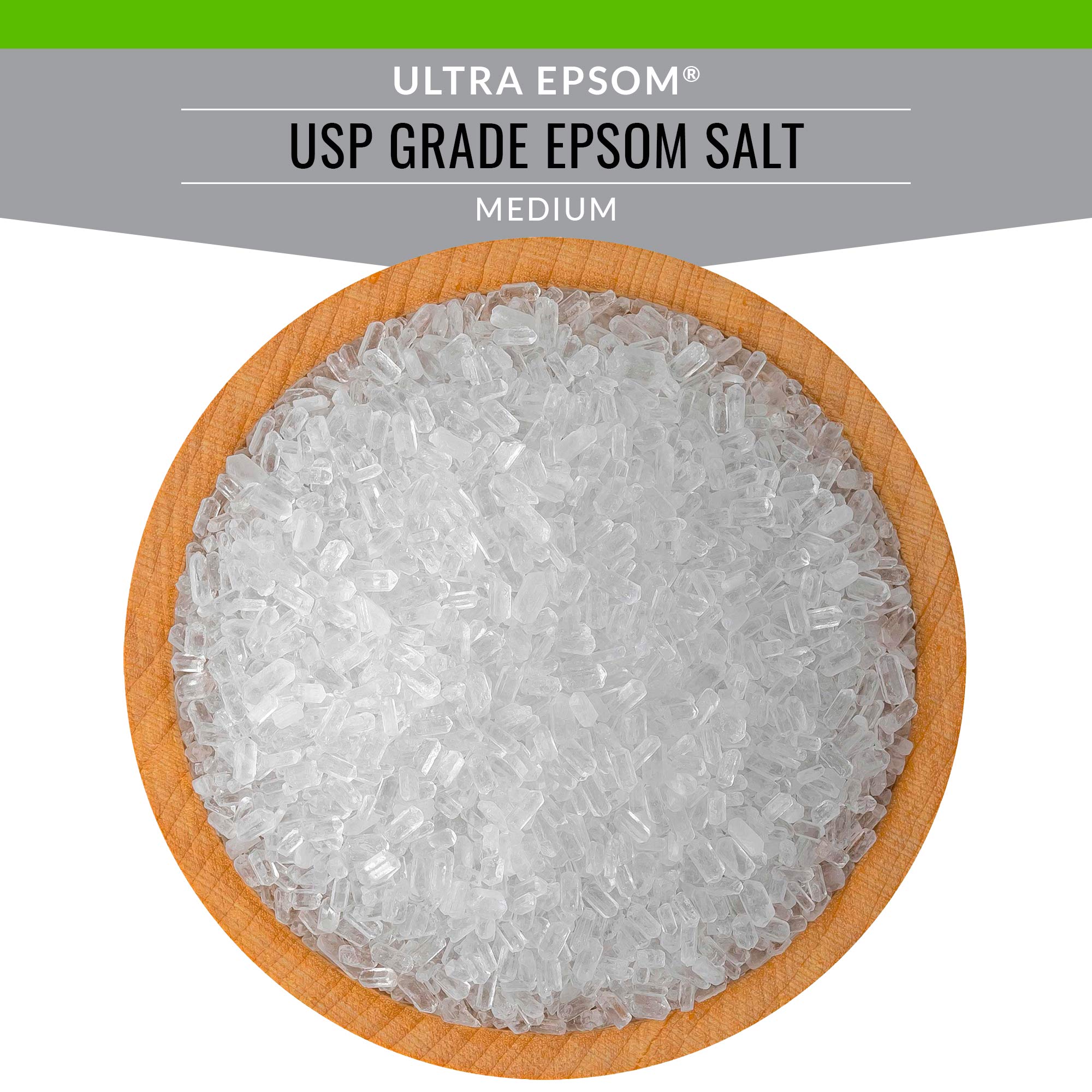 SaltWorks Ultra Epsom Bath Salt, Unscented, Medium Grain, 5 Pound Bag