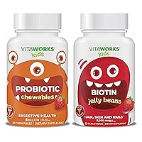 Kids Probiotic Chewables + Biotin 5000mg Jelly Beans Bundle