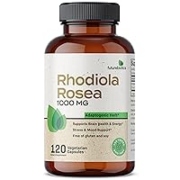 Futurebiotics Rhodiola Rosea 1000 MG Adaptogenic Herb Supports Brain Health, Energy, Stress & Mood - Non-GMO, 120 Vegetarian Capsules