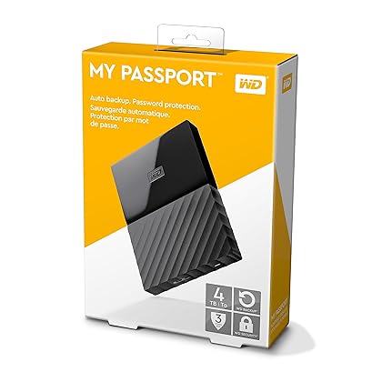 WD 4TB Black My Passport Portable External Hard Drive - USB 3.0 - WDBYFT0040BBK-WESN