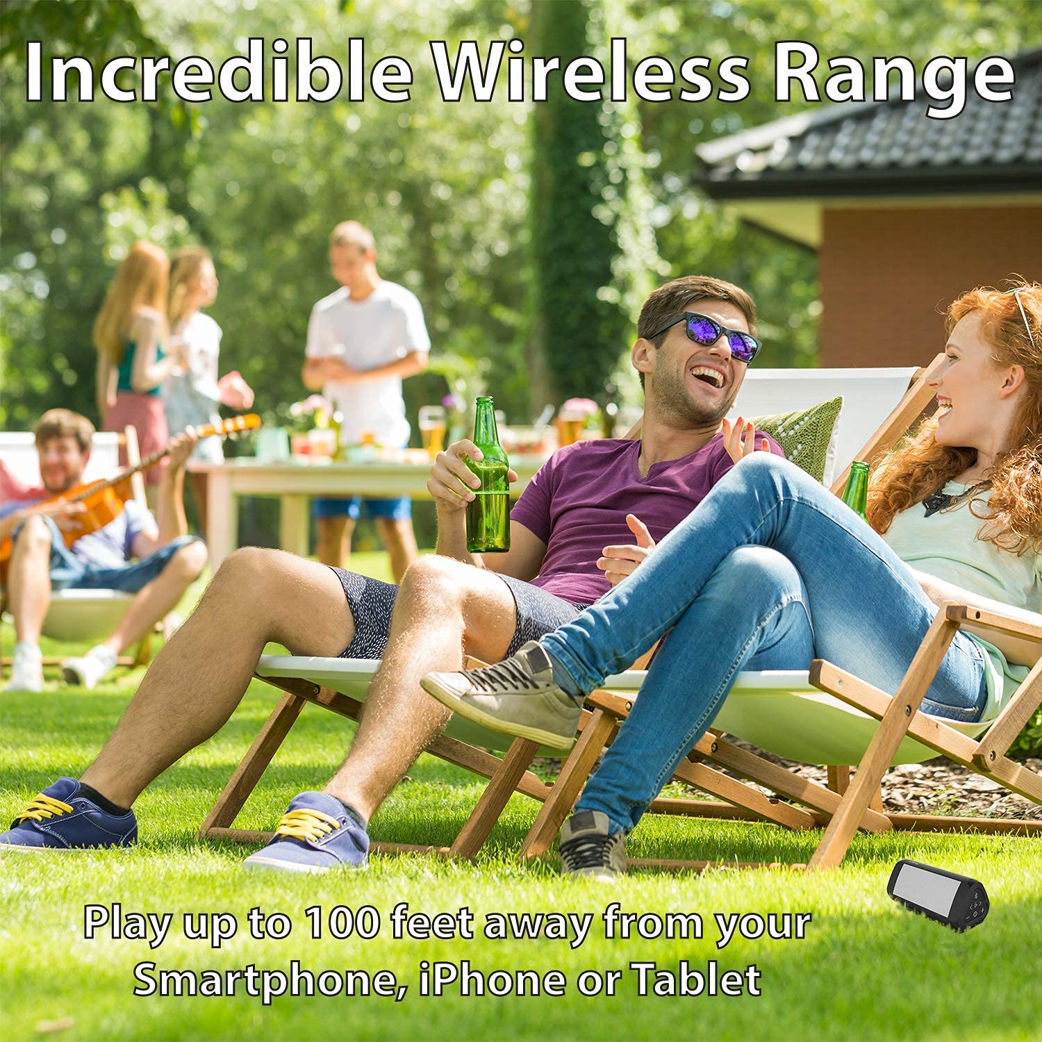 OontZ Angle 3 Ultra, 5.0 Bluetooth Speaker, White,14 Watts, Hi-Quality Sound & Bass, 100 Ft Wireless Range, IPX7 Waterproof Plus Official OontZ Bluetooth Speaker Carry Case
