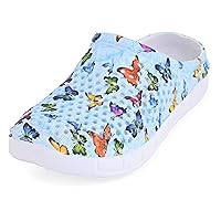 Clogs Slip-On Casual Medical EVA Clogs, Colorful Butterfly Womens' Comfort Ventilated Breathable Everyday Shoes Garden EVA Clogs