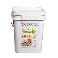 NuManna 80 Servings, Emergency Survival Food Storage Kit, Separate Rations, in a Bucket, 25 Plus Year Shelf Life, GMO-Free