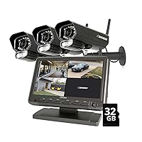 Defender PhoenixM2 Security System - Indoor and Outdoor Wireless Security System Camera with LCD Screen - Business and Home Security System - Plug-in Power, No WiFi Connection Required (3 Cameras)