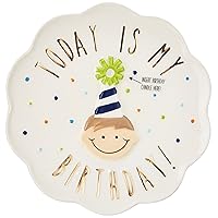 Mud Pie Birthday Boy Celebration Candle Plate, 8 x 8