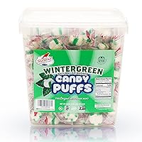 Red Bird Soft Wintergreen Puffs, Mints Individually Wrapped, Gluten Free, Kosher, Free from Top 8 Allergens, Made with 100% Pure Cane Sugar, 52 oz Tub