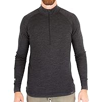 MERIWOOL Mens Base Layer 100% Merino Wool Midweight 250g Half Zip Sweater for Men