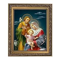 Gerffert Inspirational Ornate Gold Framed Artwork, 13-Inch, Holy Family