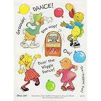 Suzy Zoo Multiple Character Dance Stickers 6 inches by 4.5 inches