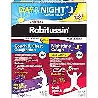 Advil Children's Robitussin DM Day and Night Cough Relief Value Pack, Cough Medicine, Grape/Fruit Punch Flavor - 4 Fl Oz x 2