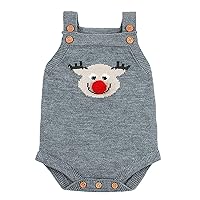 Newborn Baby Rompers for Boys and Girls,Toddler Infant Knit Sweater Jumpsuit Vest Outfit-Gray 18-24 Months