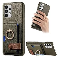 Smartphone Flip Cases Wallet Case Compatible with Samsung Galaxy A32 5G Case with Card Holder, Swivel Bracket Ring,Drop Protection Case Slim Phone Cover Back Case Compatible with Samsung Galaxy A32 5G