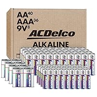 ACDelco AA, AAA, 9-Volt Combo Pack, 40-AA, 36 AAA, 8 9V Batteries, Alkaline Batteries
