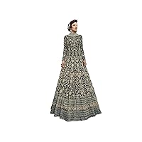 Survauttam Fashion Soft Premium Net Wedding Readymade Gown in Green with Stone Work