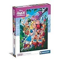 Clementoni Disney Alice in Wonderland 39673 – 1000 Piece Adult Jigsaw Puzzle, Made in Italy, Multicoloured,