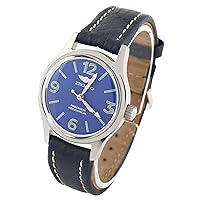 Zegato Z-BL6514 Men's Watch, Blue, Wristwatch: Hand Wind Wristwatch BL. Dial displays 12, 3, 6, 9 Hour Numbers, and uses Genuine Navy Blue Leather Strap