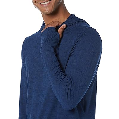 Essentials Men's Tech Stretch Long-Sleeve Hooded T-Shirt