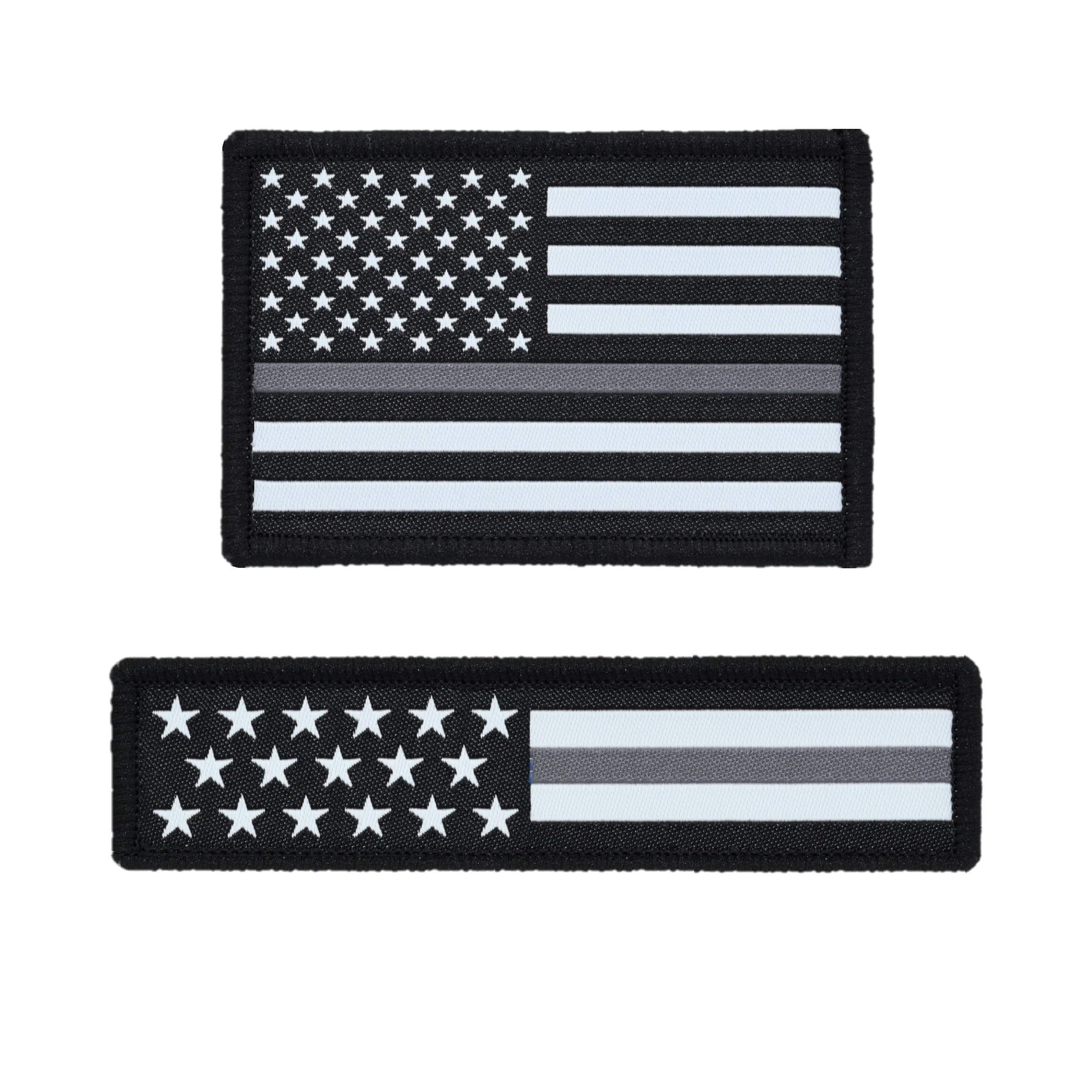 Mua Thin Grey-Gray Line American Flag Hat Patch Set, 2x3 & 1x4 inch ...
