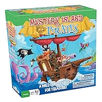 Mystery Island Pirates - Tile Game, by Outset Media, A Wild & Wacky Race for Treasure, Build Your Own Game, Two Games in One Box, Perfect for Family Game Night & Children, for 2-6 Players, Ages 5+
