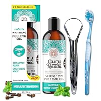 GuruNanda Coconut Oil Pulling with 7 Natural Essential Oils and Vitamin D, E, K2, Alcohol Free Mouthwash (Mickey D), Helps with Fresh Breath, Teeth Whitening, Gum Health (8 Fl. Oz) - 1 Pack