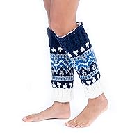 Tibetan Socks Hand Knit Wool Fleece Lined Leg Warmers Boot Toppers