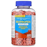 Rite Aid Ibuprofen, 200mg - 1000 Tablets | Pain Reliever and Fever Reducer, Migraine Relief - Back Pain Relief - Arthritis Pain Relief Pills - Pain Killer