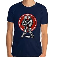 Tom of Finland T Shirt (Medium, Leather Pants, Gay, Mens, Print) Navy