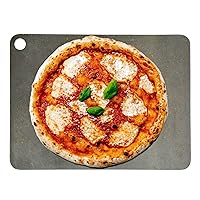 TCFUNDY Pizza Steel for Oven, Steel Pizza Stone for Grill and Oven, Pre-Seasoned Solid Carbon Steel Non-Stick Pizza Pans, 13.5