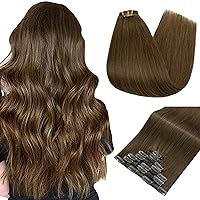 SEGO Hair Extensions Clip In Extensions Real Human Hair Seamless Balayage Clip in Hair Extensions Double Weft For Women Natural Straight 14/16/18/20/22″ 7PCS 120g