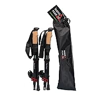 Tiger Paw Z Trekking Poles for Hiking, Trail Running, Walking, Snowshoeing - Cork Grip Folding, Collapsible, Adjustable and Lightweight Poles