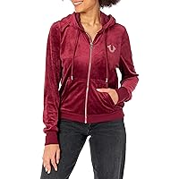 True Religion Women's Velour Buddha Face Zip Hoodie