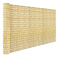 Natural Reed Fence Roller Blind,5.5FT X 16.4FT Bamboo Fencing Privacy Reed Screening for Outdoor, Gallery, Restaurant, Hotel, Patio