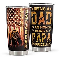 Valentines Day Gifts For Him - Birthday Gifts for Dad & Fathers Day Gift From Daughter Son - Stainless Steel American Flag Tumbler Cup 20oz for Men - Gifts for Husband Men Dad Papa Grandpa