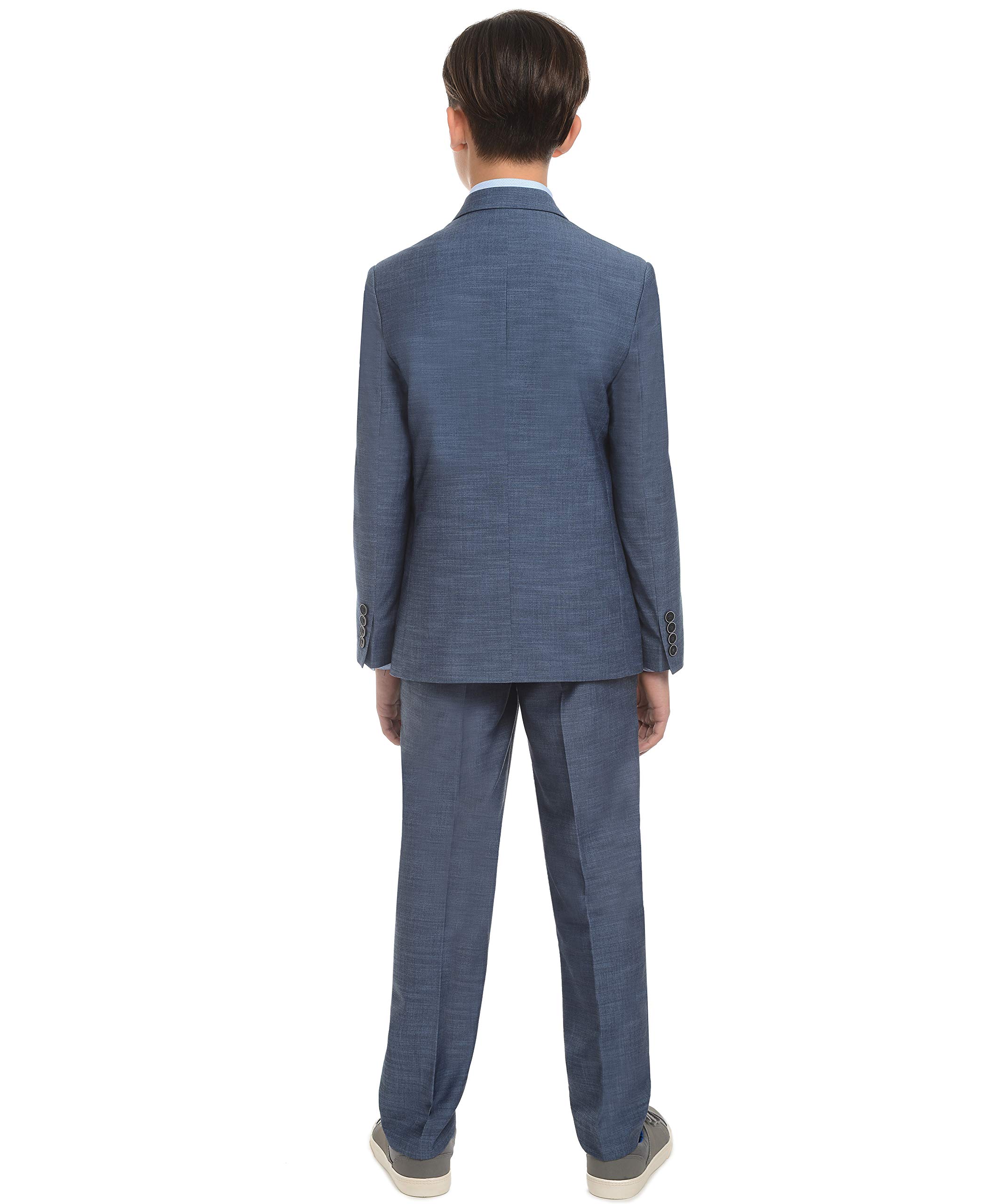 Calvin Klein Boys' Blazer Suit Jacket, 2-Button Single Breasted Closure, Buttoned Cuffs & Front Flap Pockets
