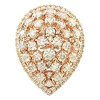 3.7 Carat Natural Diamond (F-G Color, VS1-VS2 Clarity) 14K Rose Gold Luxury Cocktail Ring for Women Exclusively Handcrafted in USA
