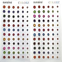 COLORZ Multicolour Mix Size Stone Border 144 Bindi Book For Women [SCMMSB101]