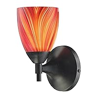 Elk 10150/1DR-M Celina 1-Light Dark Rust with Multi Glass Wall Sconce, One Size, Polished Chrome