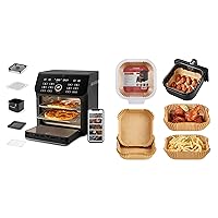 COSORI Air Fryer Toaster Oven Combo, 10 Qt Family Size 14-in-1 Functions (1000+ APP Recipes) & COSORI Air Fryer Liners,100 PCS, Unbleached Non-Stick Paper Liner, Disposable, 7.9 inch