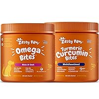 Omega 3 Alaskan Fish Oil Chew Treats for Dogs - with AlaskOmega for EPA & DHA + Turmeric Curcumin for Dogs - for Hip & Joint Mobility Supports
