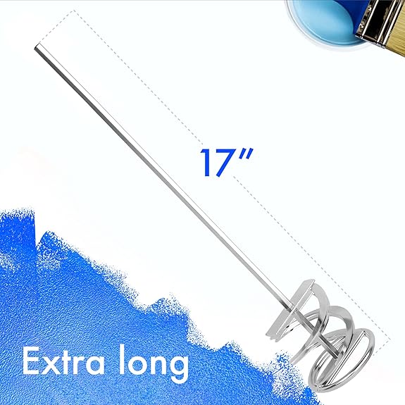 IMPRESA - [2 Pack] Paint Mixer for Drill - Extra Long Rust Proof Drill  Mixer - Paint Stirrer Drill Attachment - Easy Cleaning Drill Paddle - Paint