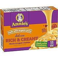 Annie's Deluxe Macaroni & Cheese with Organic Pasta, Aged Cheddar Cheese & Shells, 11 oz