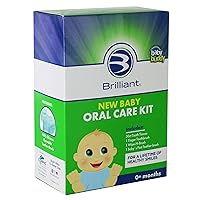 New Baby Oral Care Kit by Brilliant Oral Care, for Babies 0-6 Months Old -Pack of 30ct Tooth Tissues, Finger Toothbrush, Wipe N Brush & Baby's 1st Toothbrush, Cleaner Gums, Mouth and Teeth, Green