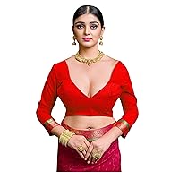 Women's Readymade Banglori Silk Blouse For Sarees Indian Designer Bollywood Padded Stitched Crop Top Choli