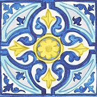 Thirstystone Blue & Yellow Tile Decorative Heat Tolerant Ceramic Stone Trivet 7.9