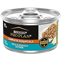 Purina Pro Plan Gravy, Pate Wet Cat Food, COMPLETE ESSENTIALS Sole & Spinach Entree in Sauce - (24) 3 oz. Pull-Top Cans