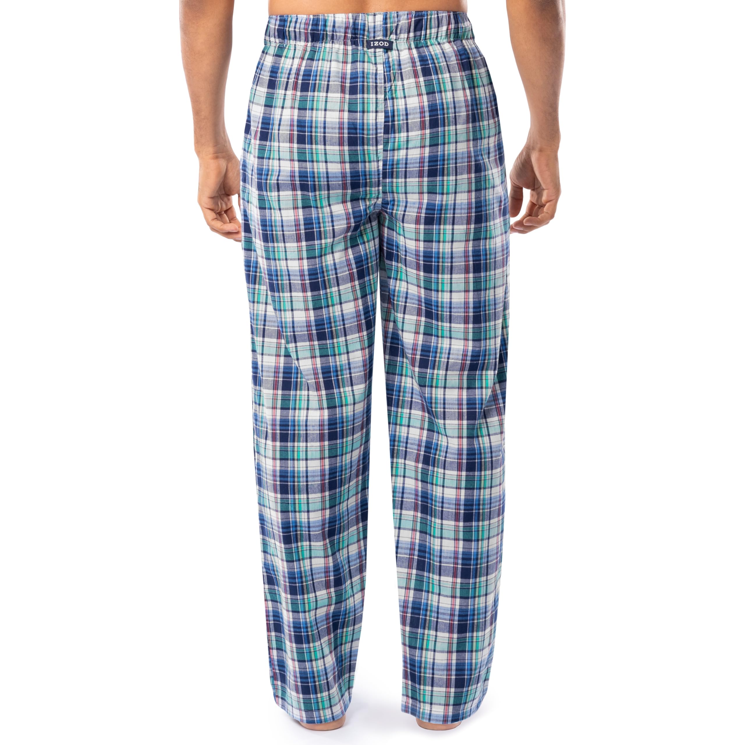 IZOD Men's Relaxed Fit Printed Poplin Drawstring Sleep Pajama Pant