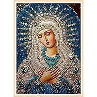 liziciti DIY 5D Diamond Painting by Number Kit，Virgin Mary Partial Drill Religious Christian Diamond Stitch Art Crafts Diamond Mosaic Paintings Picture 12'' x 16''，Multicolor (art+zsh+sm3usF)