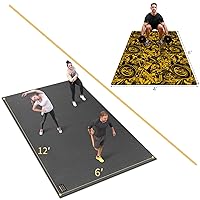 GXMMAT Extra Large Exercise Mat 12'x6'x7mm and Extra Large Rubber Exercise Mat 6'x4'x5mm GINGER GOLD