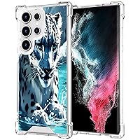 Transparent Phone Case for Samsung Galaxy S24 S23 S23+ S22 S22+ S21 S21+ S20 S20+ S10 S10+ S9 S9+S8 S7 Edge Plus Ultra FE S10e 4G/5G with Snow Leopard-AC8 Impact-Resistant