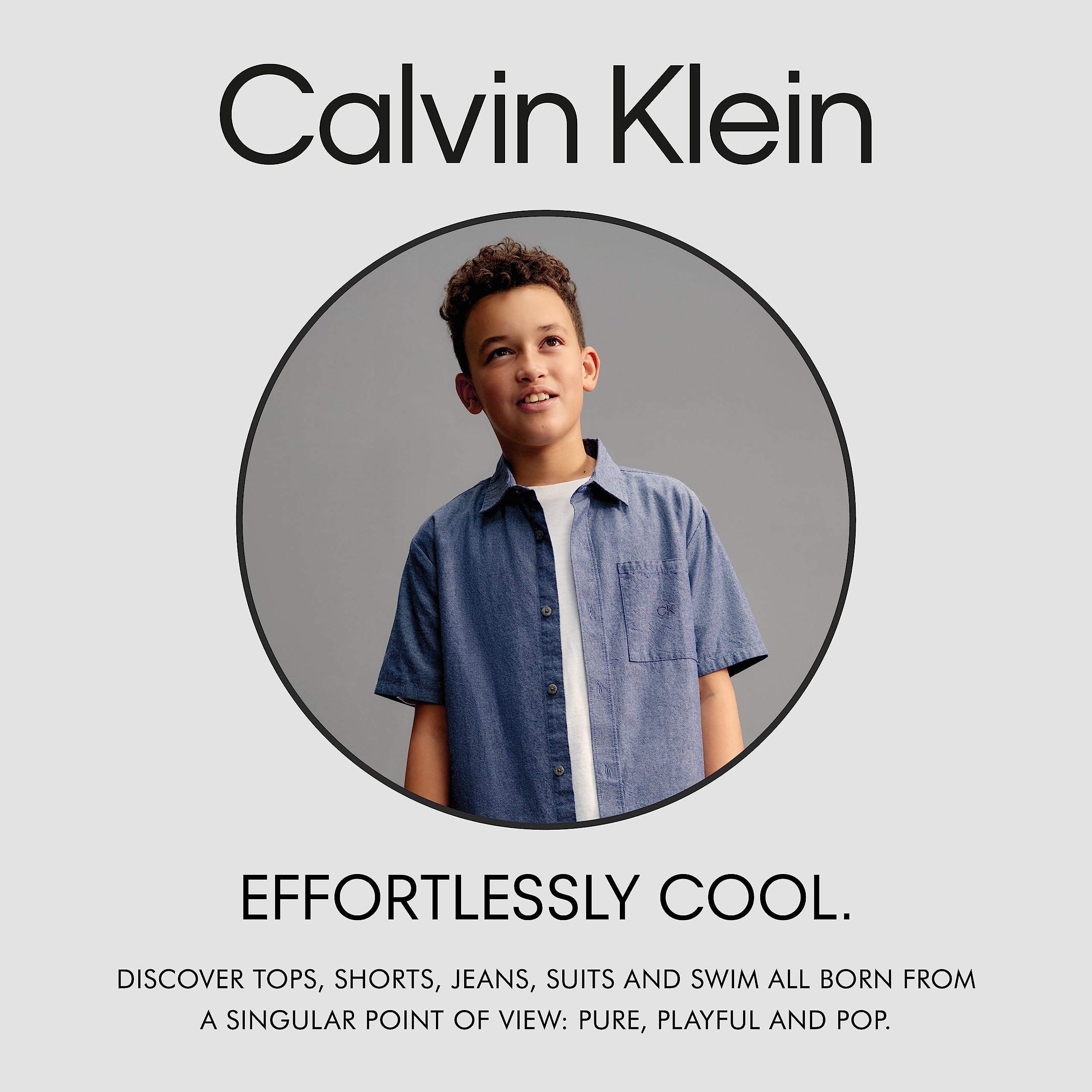 Calvin Klein Boys' Short Sleeve Woven Button-Down Shirt